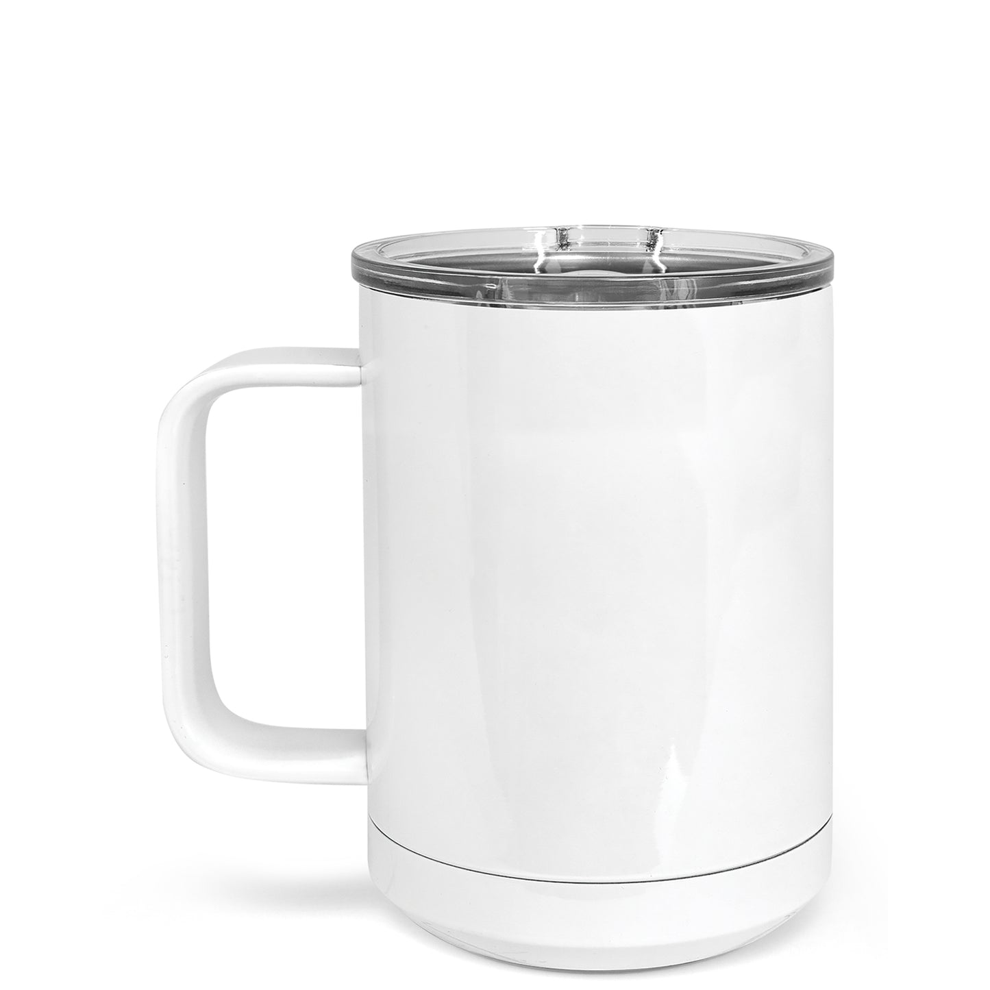 15oz White Insulated Tumbler with Handle and Lid