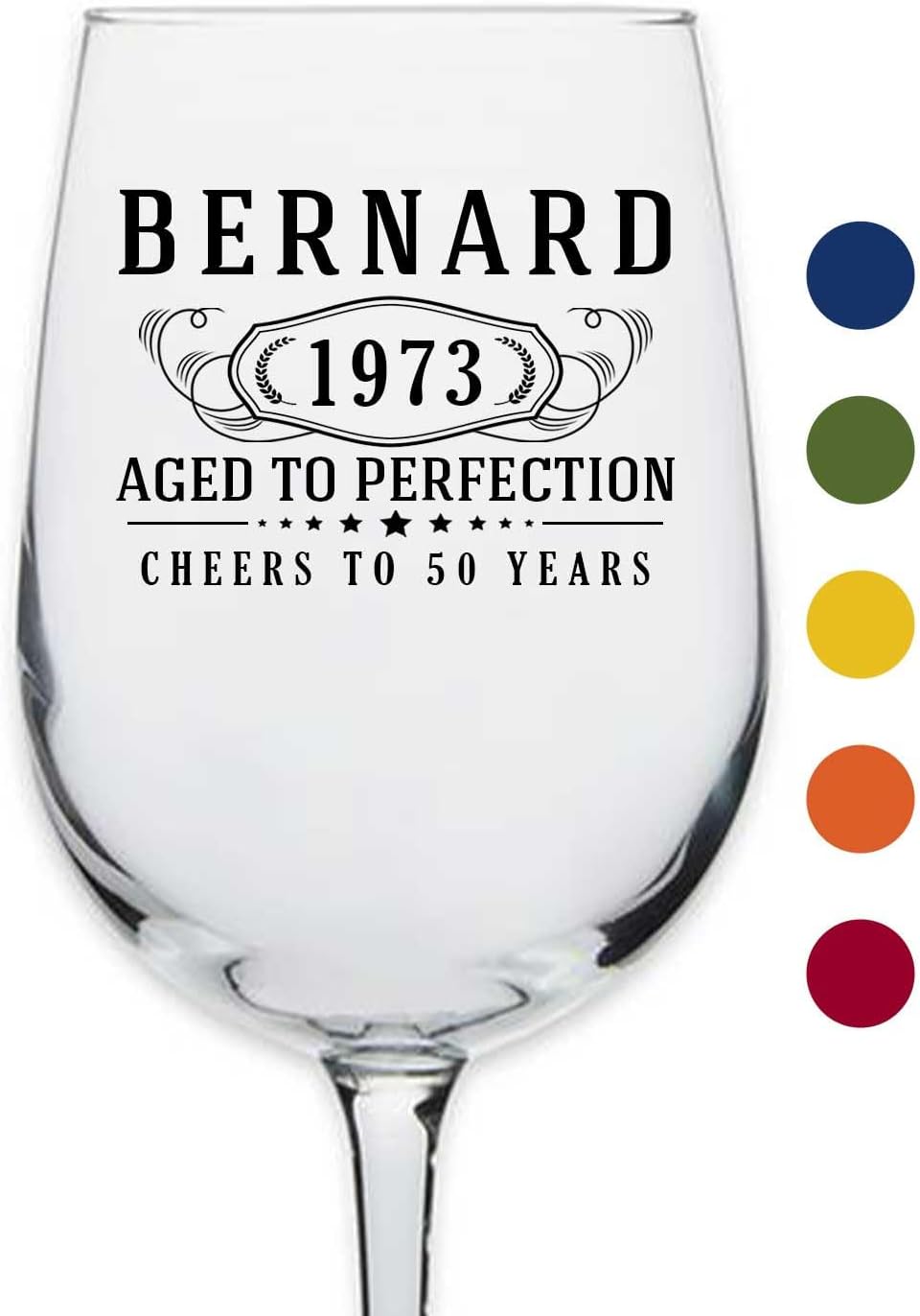 Personalized Bernard Printed Stemmed Wine Glass 16oz