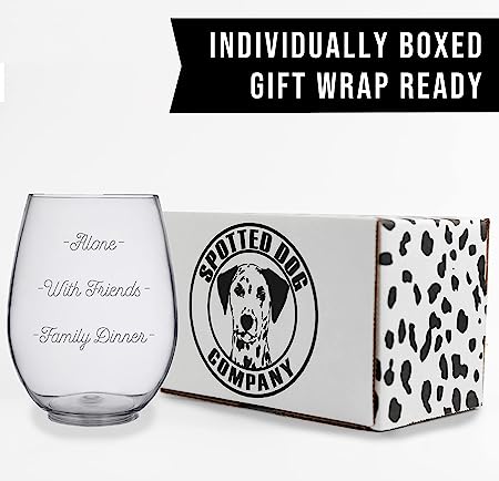 Personalized Your Custom Text Etched Stemless Wine Glass 17oz