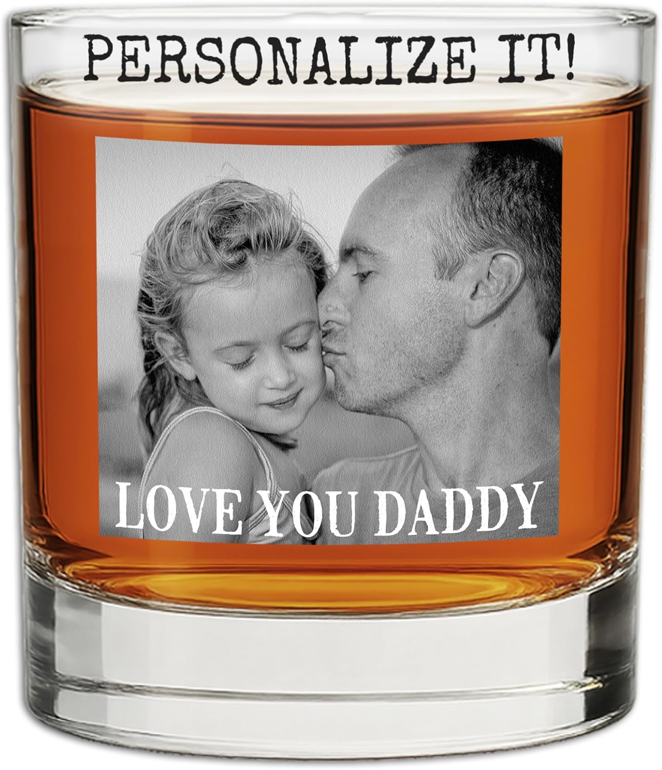 Photo Personalized Printed Whiskey Glass 11oz