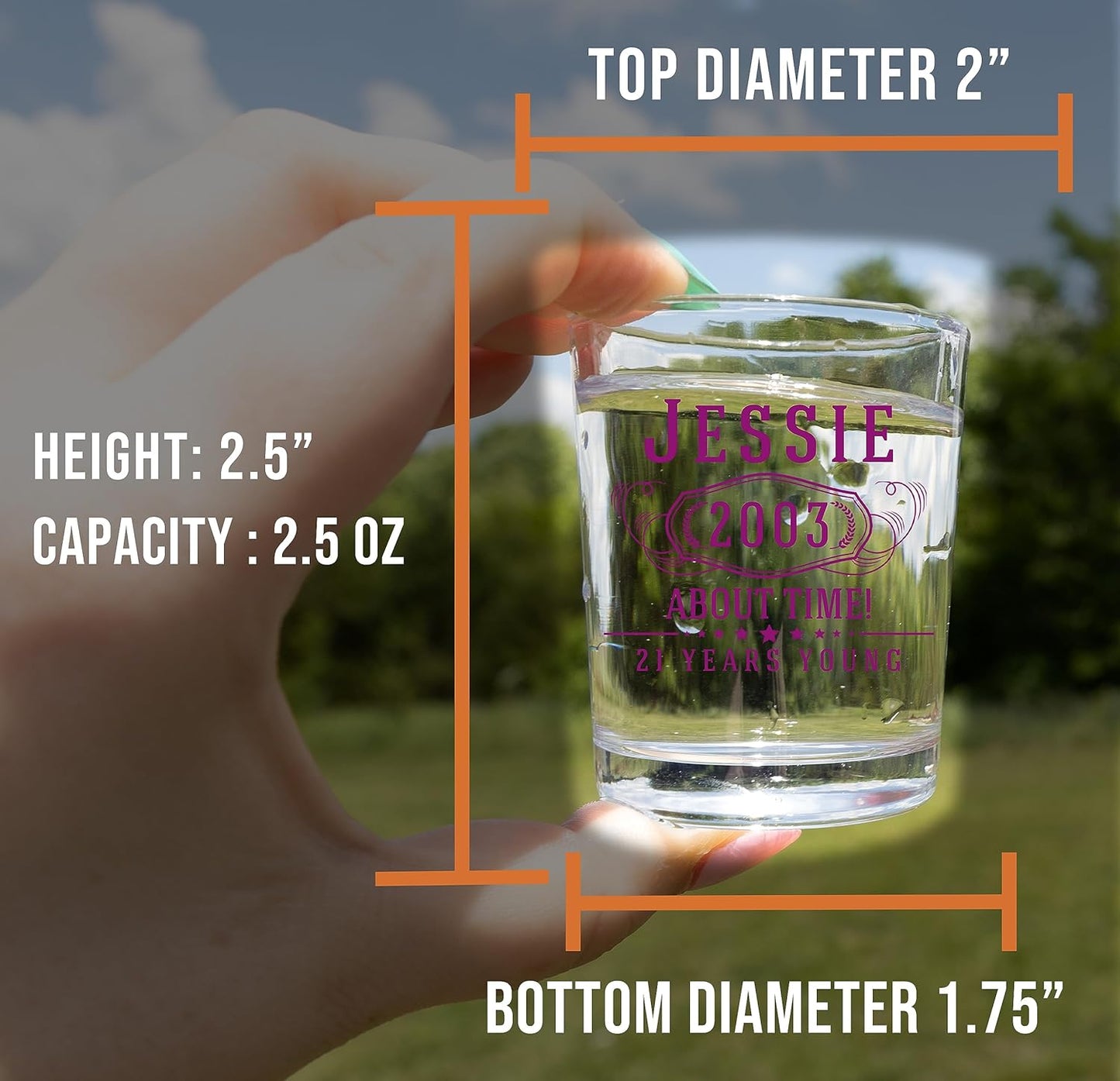 Personalized Printed Bernard Shot Glass 2.5oz