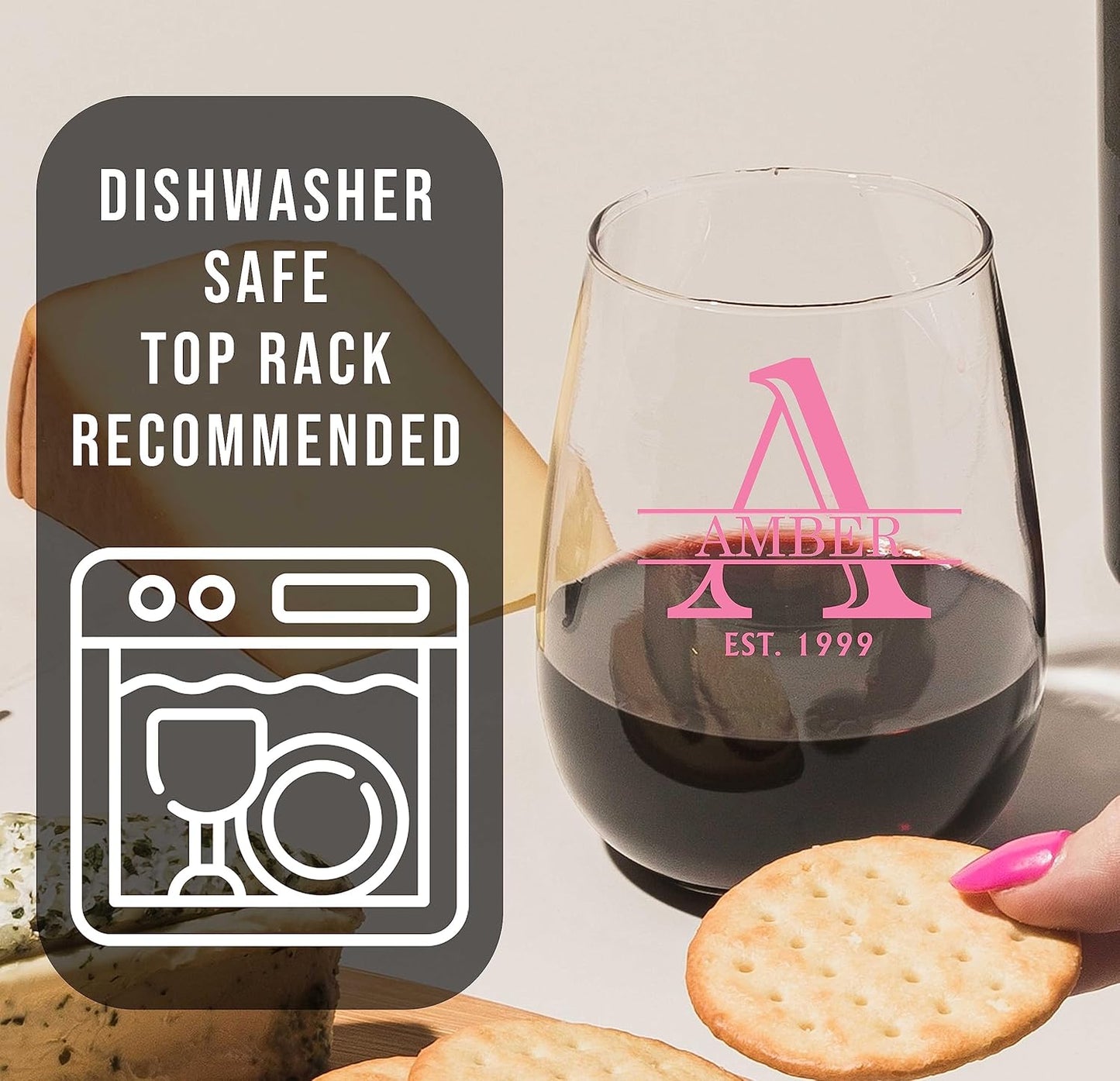Personalized Halpert Printed Stemless Wine Glass 17oz