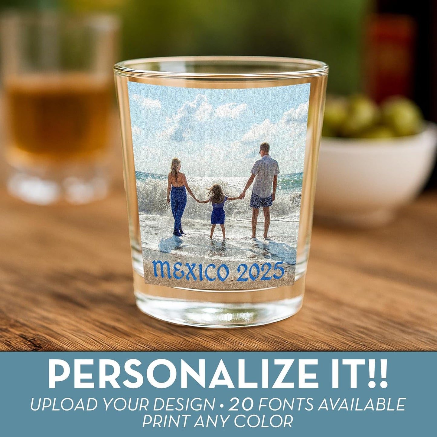 Personalized Photo Printed Shot Glass 2.5oz