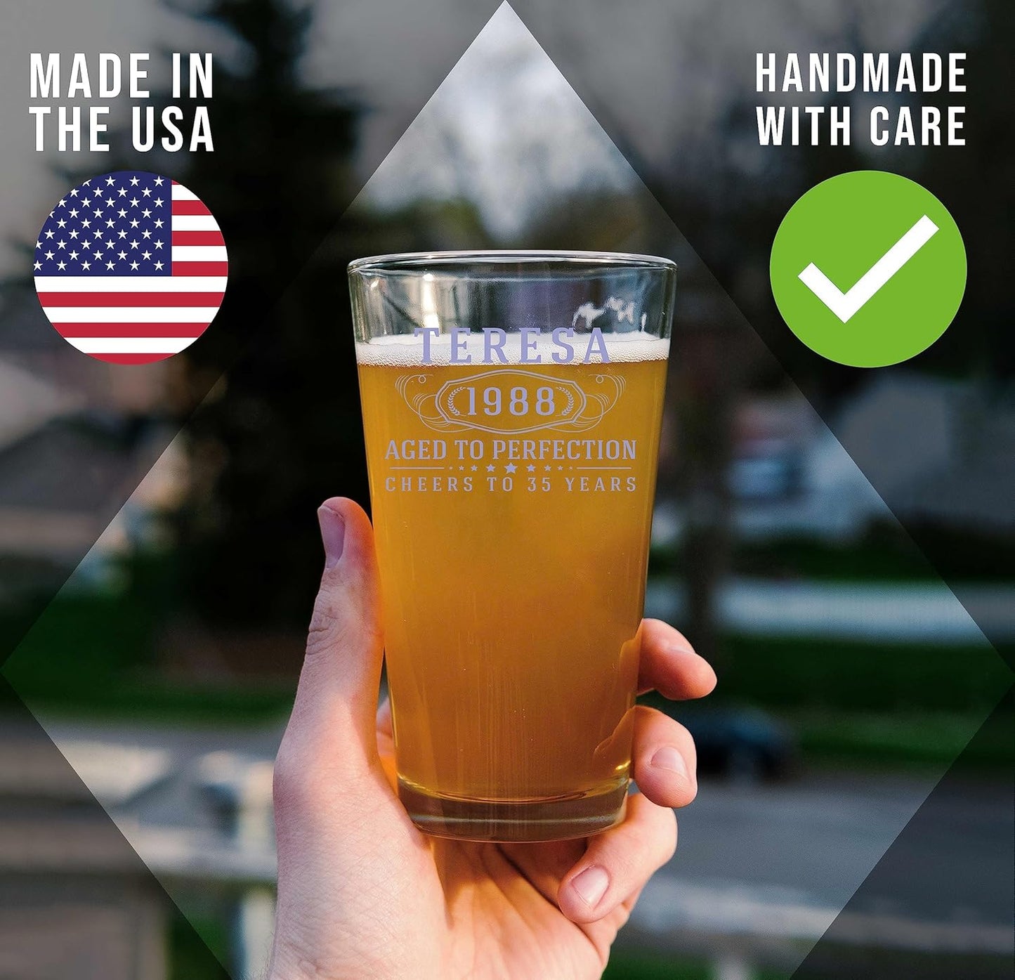 Personalized Printed Bernard Pint Glass 16oz