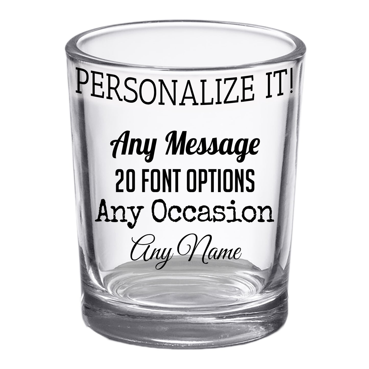 Personalized Your Custom Text Printed Shot Glass 2.5oz