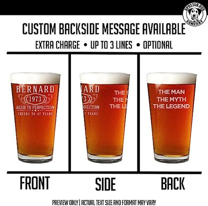 Bernard Personalized Etched Pint Glass 16oz