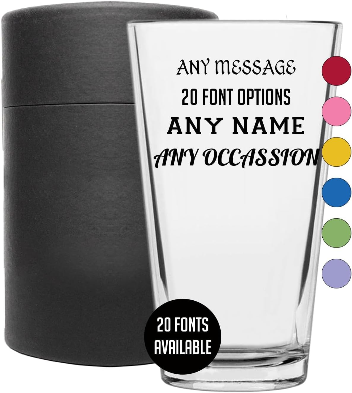 Personalized Printed Your Custom Text Pint Glass 16oz