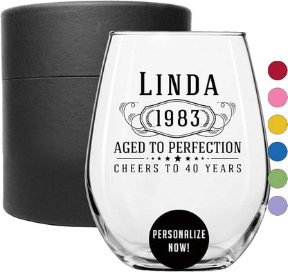 Personalized Bernard Printed Stemless Wine Glass 17oz