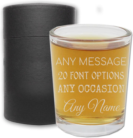 Personalized Your Custom Text Etched Shot Glass 2.5oz
