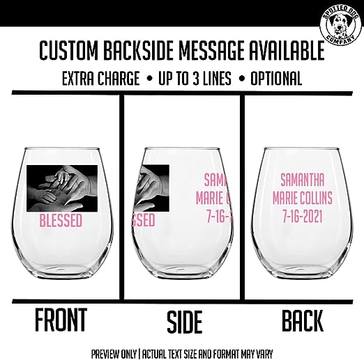 Personalized Printed Photo Stemless Wine Glass 17oz