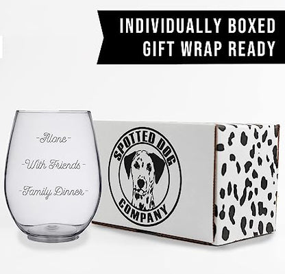 Personalized Your Custom Text Etched Stemless Wine Glass 17oz