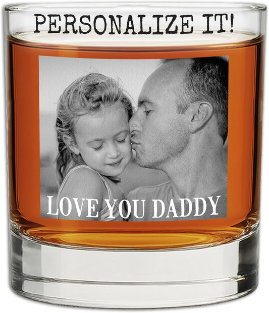 Photo Personalized Printed Whiskey Glass 11oz