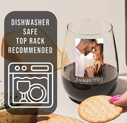 Personalized Printed Photo Stemless Wine Glass 17oz
