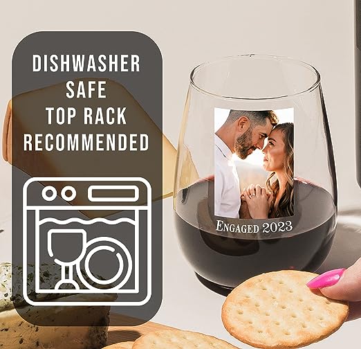 Personalized Printed Photo Stemless Wine Glass 17oz