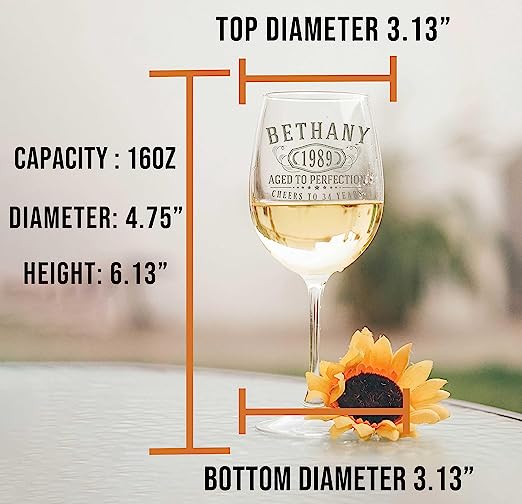 Bernard Personalized Etched Stemmed Wine Glass 16oz