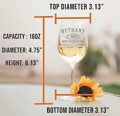 Bernard Personalized Etched Stemmed Wine Glass 16oz