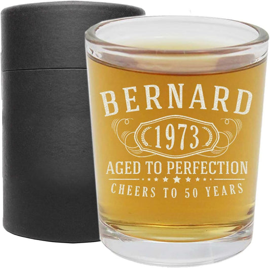 Personalized Etched Bernard Shot Glass 2.5oz