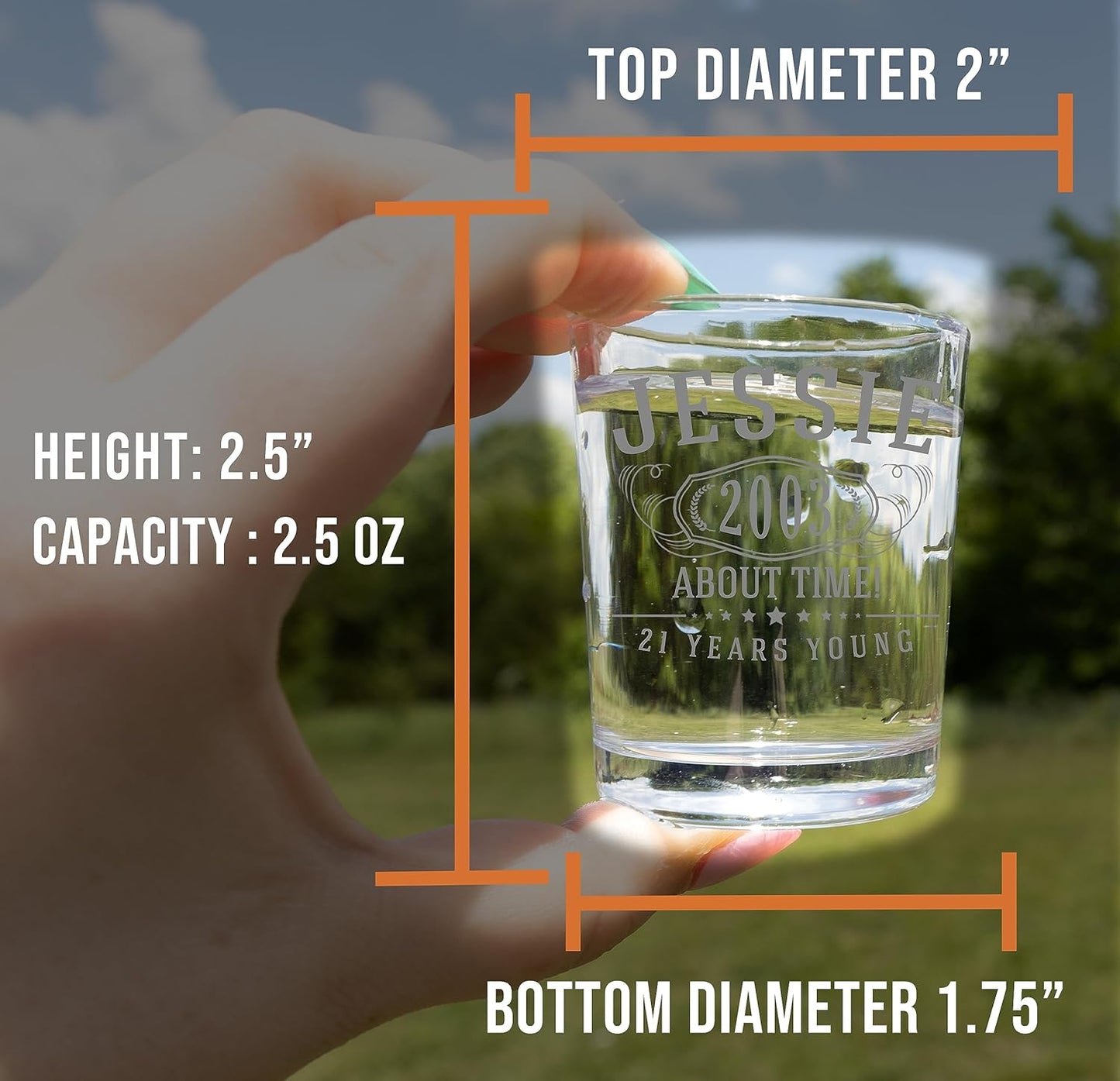 Personalized Etched Bernard Shot Glass 2.5oz