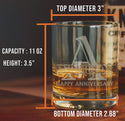 Halpert Personalized Etched Whiskey Rocks Glass 11oz
