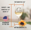 Halpert Personalized Etched Monogram Stemmed Wine Glass 16oz