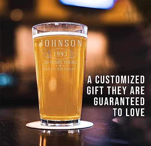 Bernard Personalized Etched Pint Glass 16oz