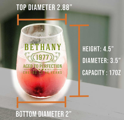 Personalized Bernard Printed Stemless Wine Glass 17oz
