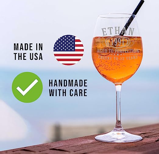Bernard Personalized Etched Stemmed Wine Glass 16oz