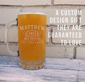 Bernard Personalized Etched Glass Beer Mug 16oz