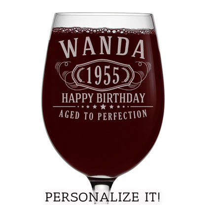 Bernard Personalized Etched Stemmed Wine Glass 16oz