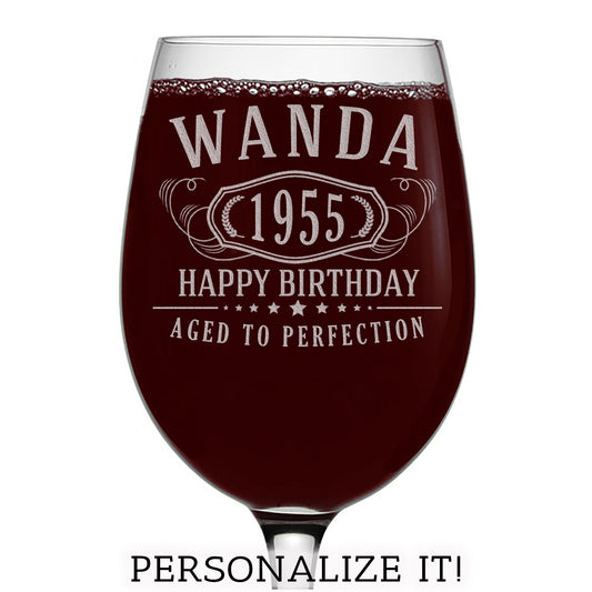 Bernard Personalized Etched Stemmed Wine Glass 16oz