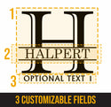 Halpert Personalized Etched Monogram Pint Glass 16oz