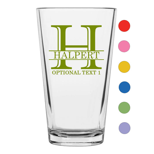 Personalized Halpert Printed Pint Glass 16oz