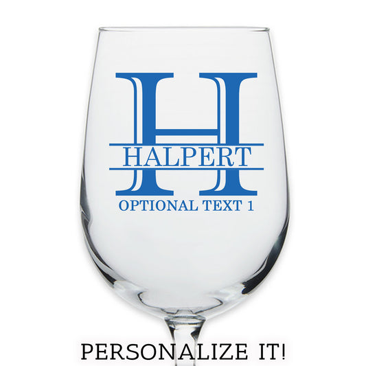 Personalized Halpert Printed Stemmed Wine Glass 16oz