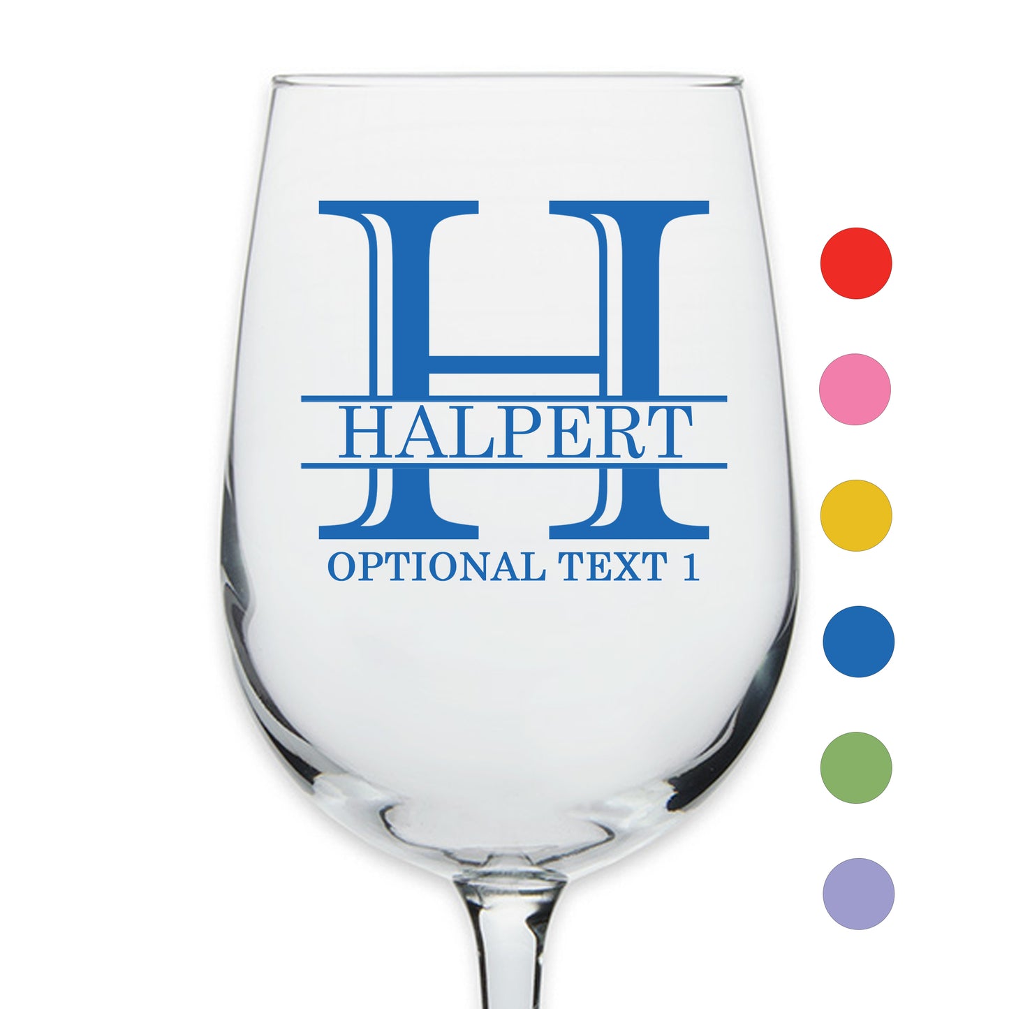 Personalized Halpert Printed Stemmed Wine Glass 16oz