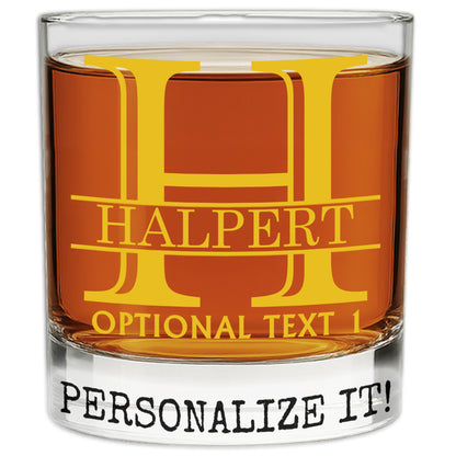 Halpert Personalized Printed Whiskey Rocks Glass 11oz