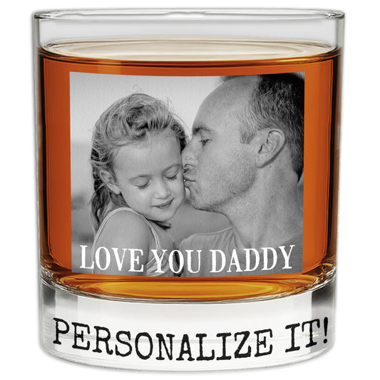 Photo Personalized Printed Whiskey Glass 11oz