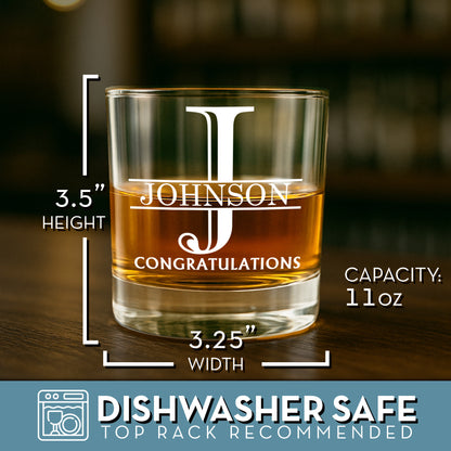 Halpert Personalized Printed Whiskey Rocks Glass 11oz