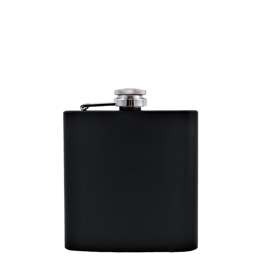 6oz Metal Black Flask