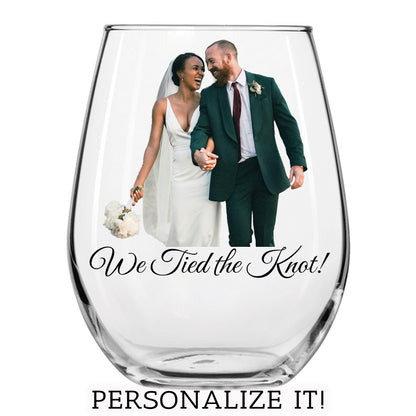 Personalized Printed Photo Stemless Wine Glass 17oz