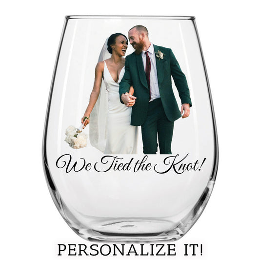 Personalized Printed Photo Stemless Wine Glass 17oz