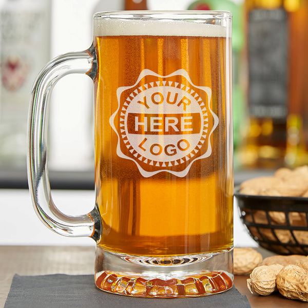 Your Logo Here or Custom Designs | Custom Etched 16oz. Beer Mug