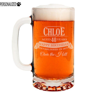 Chloe Personalized Etched Glass Beer Mug 16oz