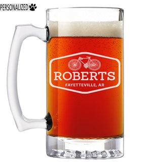 Roberts Personalized Etched Glass Beer Mug 25oz