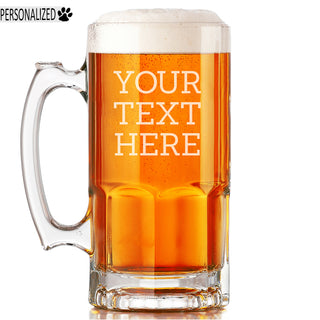 Your Custom Text Personalized Etched Beer Mug 34oz