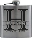 Personalized Etched Flask with Your Custom Text | 6oz, Stainless Steel