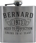 Personalized Etched Flask with Your Custom Text | 6oz, Stainless Steel