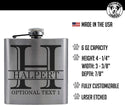 Personalized Etched Flask with Your Custom Text | 6oz, Stainless Steel