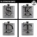 Personalized Etched Flask with Your Custom Text | 6oz, Stainless Steel