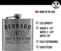 Personalized Etched Flask with Your Custom Text | 6oz, Stainless Steel