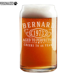 Bernard Personalized Etched Beer Soda Can Glass 16oz